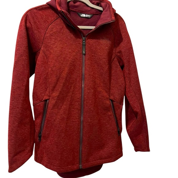The North Face Red  jacket with Hood and High Collar.Size Medium - Picture 7 of 12